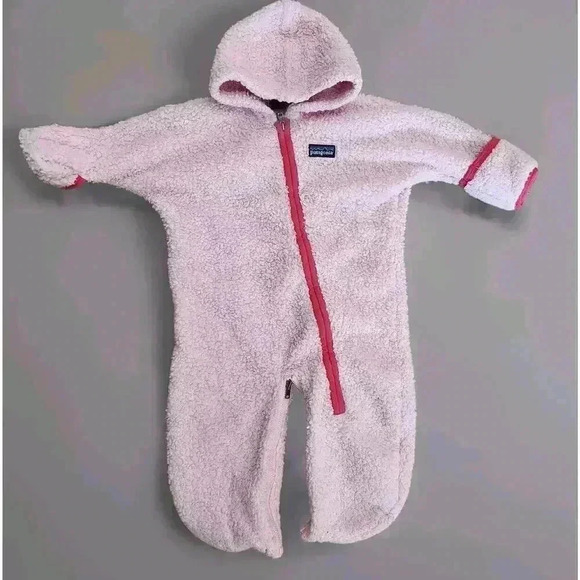 Pink Patagonia Baby Sleeper Zipper Outfit Size 6 Month Baby Girl-A1 - Picture 1 of 8